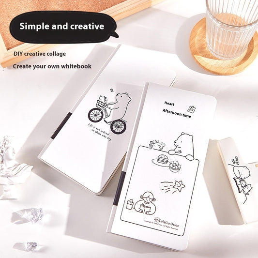 Paper New Small White Book Simple Style Plaid Journal Book Children's Notebook Mesh Notebook -