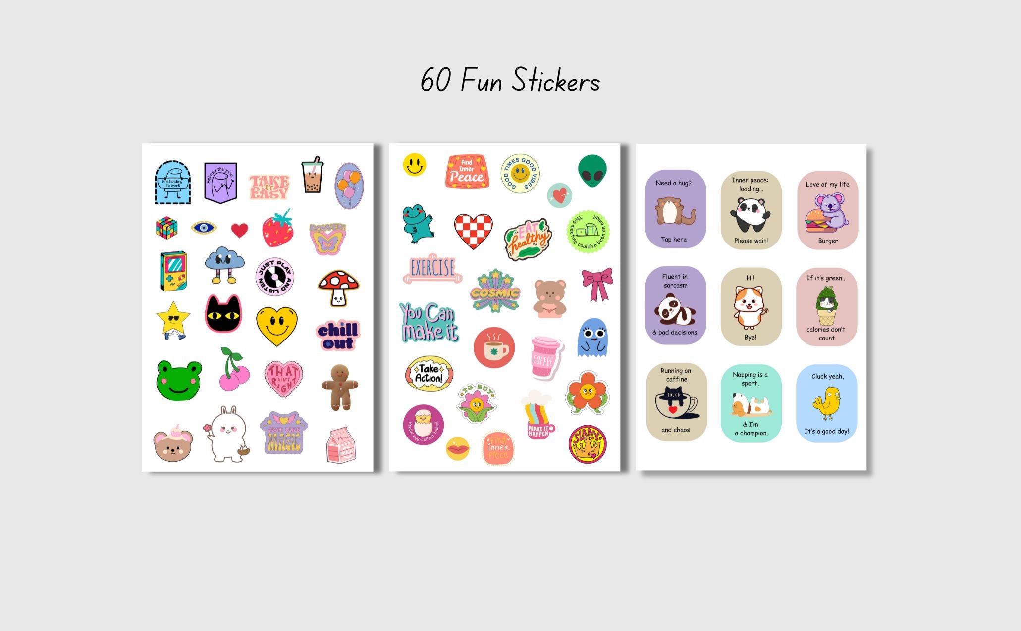 Fun Edgy Vibrant Sticker Sheets - Zenscribe